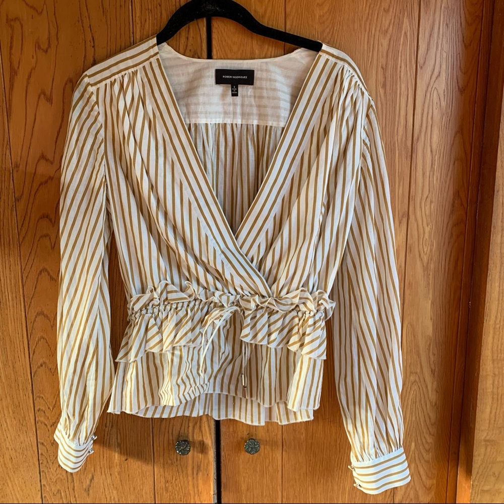 Robert Rodriguez Striped Tie Blouse